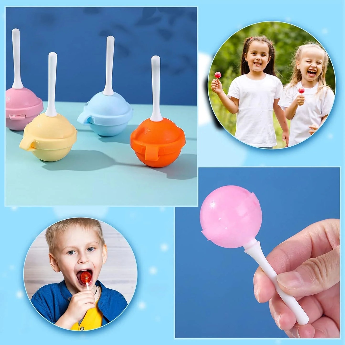 Lollipop Ice Cream Maker, Homemade Popsicle Molds(6pcs)