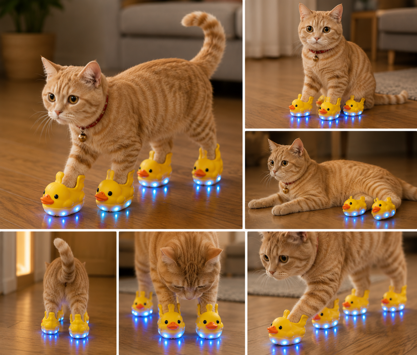 Duck Cat Shoes with lights (4 paws)