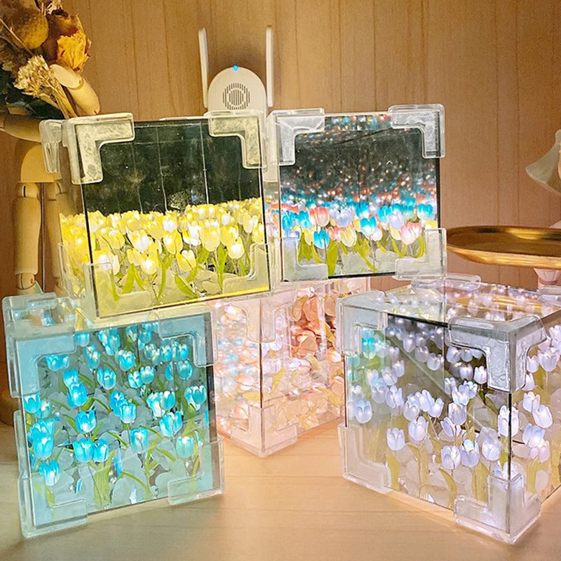 DIY Tulip Mirror Cube Lamp